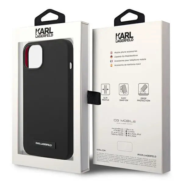 Karl Lagerfeld KLHMP14MSLMP1K iPhone 14 Plus 6.7 ’hardcase black / black Silicone Plaque Magsafe - Cell phone cases