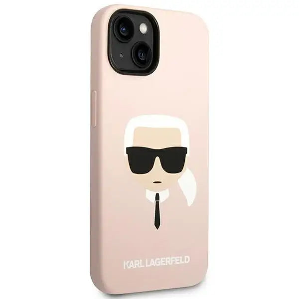 Karl Lagerfeld KLHMP14SSLKHLP iPhone 14 6.1 ’hardcase light pink / light pink Silicone Karl`s Head Magsafe - Cell phone