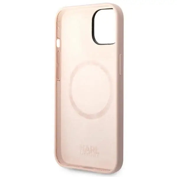 Karl Lagerfeld KLHMP14SSLKHLP iPhone 14 6.1 ’hardcase light pink / light pink Silicone Karl`s Head Magsafe - Cell phone