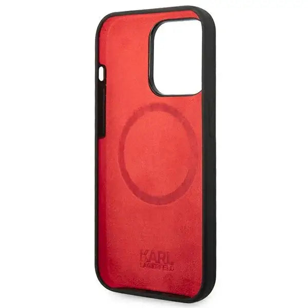 Karl Lagerfeld KLHMP14XSLMP1K iPhone 14 Pro Max 6,7’’ hardcase czarny/black Silicone Plaque Magsafe - Cell phone cases