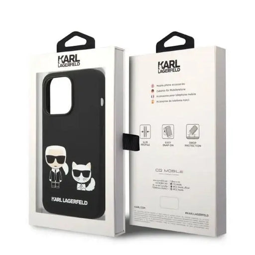 Karl Lagerfeld KLHMP14XSSKCK iPhone 14 Pro Max 6.7 ’hardcase black / black Liquid Silicone Karl & Choupette Magsafe