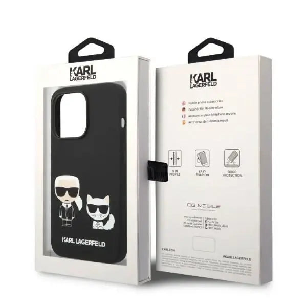 Karl Lagerfeld KLHMP14XSSKCK iPhone 14 Pro Max 6.7 ’hardcase black / black Liquid Silicone Karl & Choupette Magsafe