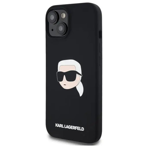 Karl Lagerfeld KLHMP15SSKHPPLK iPhone 15 6.1’’ black/black hardcase Silicone Karl Head Print MagSafe - Cell phone cases