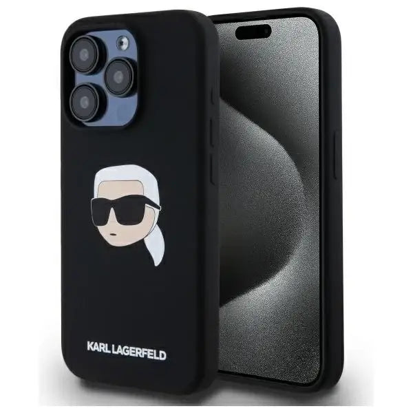 Karl Lagerfeld KLHMP15XSKHPPLK iPhone 15 Pro Max 6.7’’ black/black hardcase Silicone Karl Head Print MagSafe - Cell