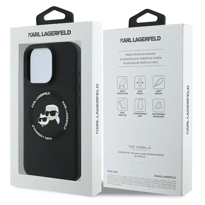 Karl Lagerfeld KLHMP16LSKCHTCK iPhone 16 Pro 6.3’’ black/black hardcase Silicone Karl&Choupette Heads MagSafe - Cell