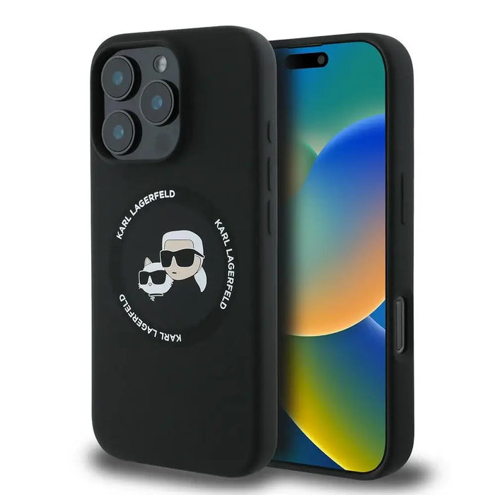 Karl Lagerfeld KLHMP16LSKCHTCK iPhone 16 Pro 6.3’’ black/black hardcase Silicone Karl&Choupette Heads MagSafe - Cell