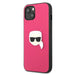 Karl Lagerfeld Leather Ikonik Karl’s Head Metal Case for iPhone 13 mini - Pink - Cell phone cases and covers<<<HurtelXML