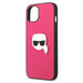 Karl Lagerfeld Leather Ikonik Karl’s Head Metal Case for iPhone 13 mini - Pink - Cell phone cases and covers<<<HurtelXML