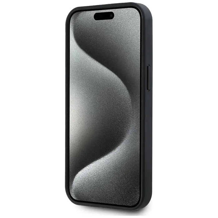 Karl Lagerfeld Leather Monogram Metal Logo case for iPhone 15 / 14 / 13 - black - Cell phone cases