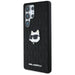Karl Lagerfeld Leather Monogram Pin Logo Choupette Head Samsung Galaxy S25 Ultra Case Black - Cell phone cases