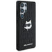 Karl Lagerfeld Leather Monogram Pin Logo Choupette Head Samsung Galaxy S25 Ultra Case Black - Cell phone cases