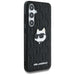 Karl Lagerfeld Leather Monogram Pin Logo Choupette Head Samsung Galaxy S25 Plus Case Black - Cell phone cases