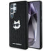 Karl Lagerfeld Leather Monogram Pin Logo Choupette Head Samsung Galaxy S25 Ultra Case Black - Cell phone cases