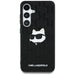 Karl Lagerfeld Leather Monogram Pin Logo Choupette Head Samsung Galaxy S25 Plus Case Black - Cell phone cases