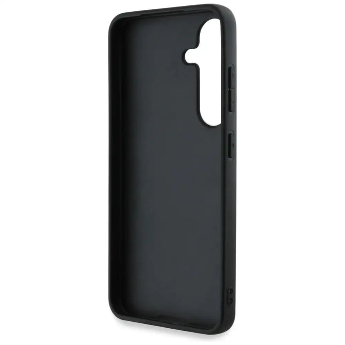 Karl Lagerfeld Leather Monogram Pin Logo Choupette Head Samsung Galaxy S25 Plus Case Black - Cell phone cases