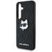 Karl Lagerfeld Leather Monogram Pin Logo Choupette Head Samsung Galaxy S25 Plus Case Black - Cell phone cases