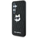 Karl Lagerfeld Leather Monogram Pin Logo Choupette Head Samsung Galaxy S25 Plus Case Black - Cell phone cases