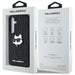 Karl Lagerfeld Leather Monogram Pin Logo Choupette Head Samsung Galaxy S25 Plus Case Black - Cell phone cases