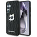 Karl Lagerfeld Leather Monogram Pin Logo Choupette Head Samsung Galaxy S25 Plus Case Black - Cell phone cases