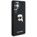 Karl Lagerfeld Leather Monogram Pin Logo Karl Head Samsung Galaxy S25 Ultra Case Black - Cell phone cases