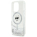 Karl Lagerfeld Liquid Glitter Choupette Head Magsafe Case for iPhone 16 Pro Max - Clear - Cell phone cases