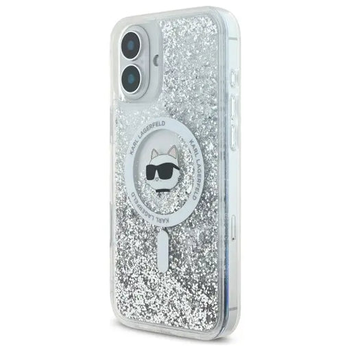 Karl Lagerfeld Liquid Glitter Choupette Head Magsafe iPhone 16 Case - Clear - Cell phone cases and covers<<<HurtelXML