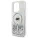 Karl Lagerfeld Liquid Glitter Karl Head Magsafe Case for iPhone 16 Pro Max - Clear - Cell phone cases