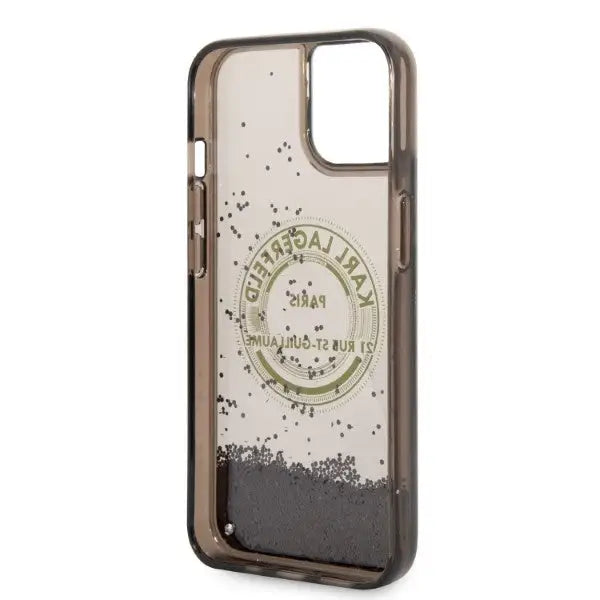 Karl Lagerfeld Liquid Glitter RSG case for iPhone 14 Plus - black - Cell phone cases and covers<<<HurtelXML
