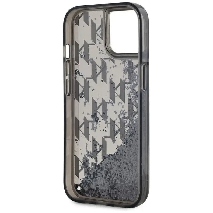 Karl Lagerfeld Liquide Glitter Monogram Gradient iPhone 15 Case - Black - Cell phone cases and covers<<<HurtelXML