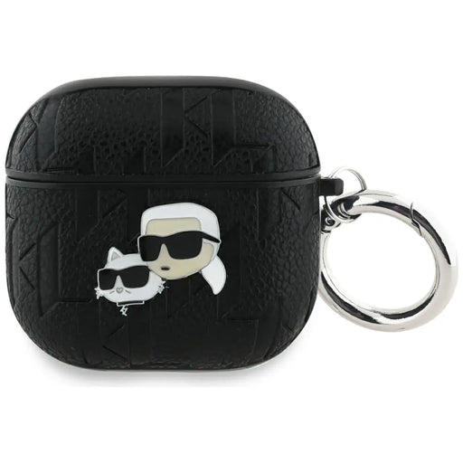 Karl Lagerfeld Monogram Karl & Choupette Head Case for AirPods 4 - Black - Cell phone cases and covers<<<HurtelXML