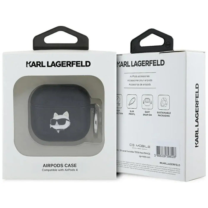 Karl Lagerfeld Monogram Choupette Head Case for AirPods 4 - Black - Cell phone cases and covers<<<HurtelXML