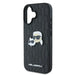 Karl Lagerfeld Monogram Karl & Choupette Head Pin iPhone 16 Plus Case - Black - Cell phone cases and covers<<<HurtelXML