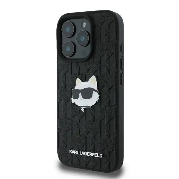 Karl Lagerfeld Monogram Choupette Head Pin iPhone 16 Pro Case - Black - Cell phone cases and covers<<<HurtelXML