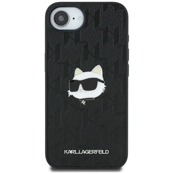 Karl Lagerfeld Monogram Choupette Head Pin iPhone 16e Case - Black - Cell phone cases and covers<<<HurtelXML