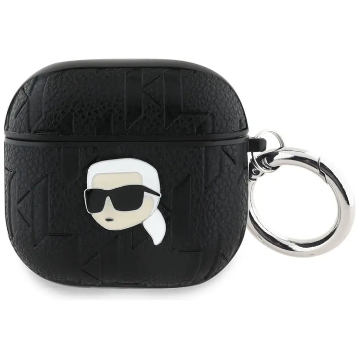 Karl Lagerfeld Monogram Karl Head Case for AirPods 4 - Black - Cell phone cases and covers<<<HurtelXML