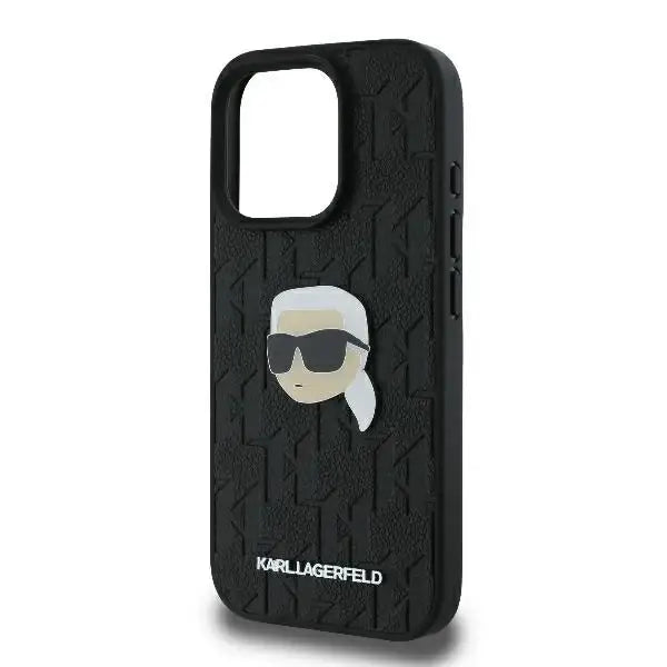 Karl Lagerfeld Monogram Karl Head Pin Case for iPhone 16 Pro 6.3’’ Black - Cell phone cases and covers<<<HurtelXML