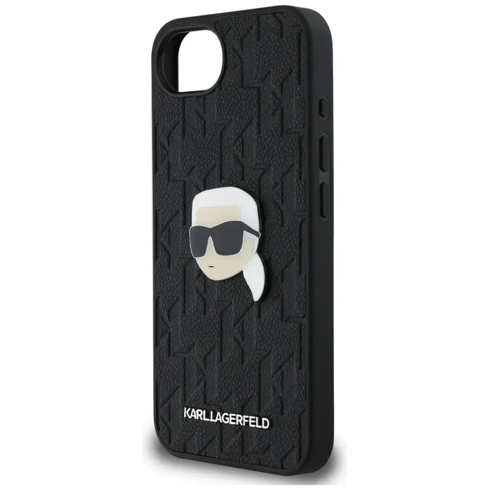 Karl Lagerfeld Monogram Karl Head Pin iPhone 16e Case - Black - Cell phone cases and covers<<<HurtelXML