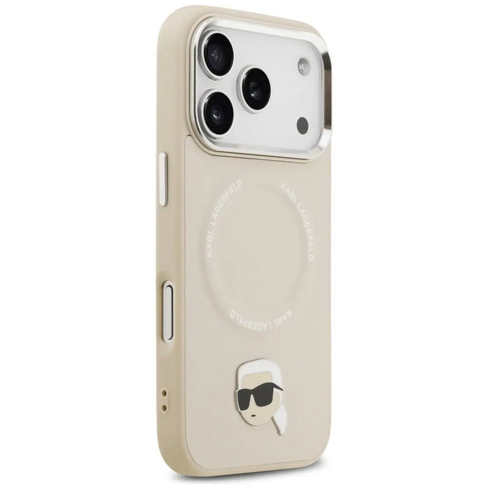 Karl Lagerfeld Karl Pin MagSafe Case for iPhone 17 Pro - Beige - Cell phone cases and covers<<<HurtelXML