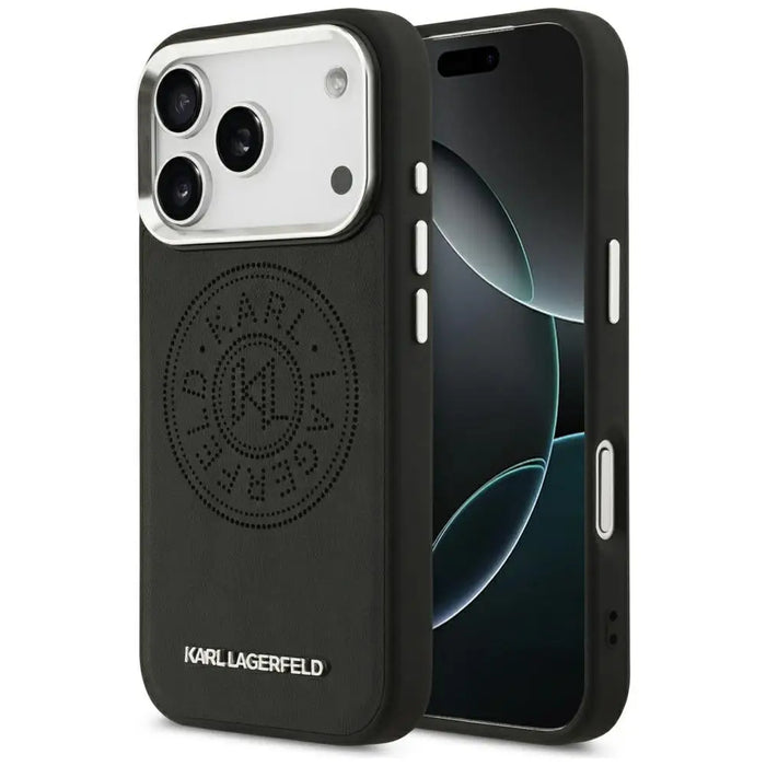 Karl Lagerfeld Point & Metal Logo MagSafe Case for iPhone 17 Pro - Black - Cell phone cases and covers<<<HurtelXML