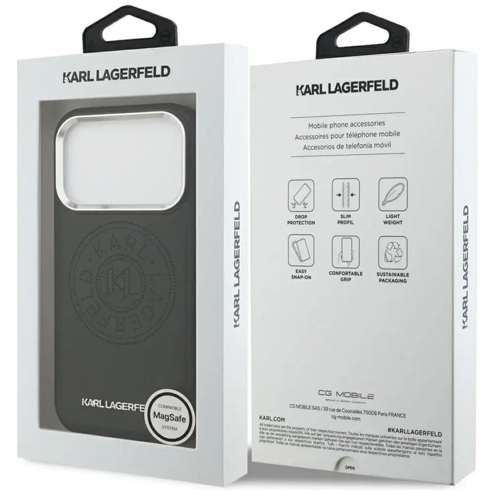 Karl Lagerfeld Point & Metal Logo MagSafe Case for iPhone 17 Pro Max - Black - Cell phone cases and covers<<<HurtelXML