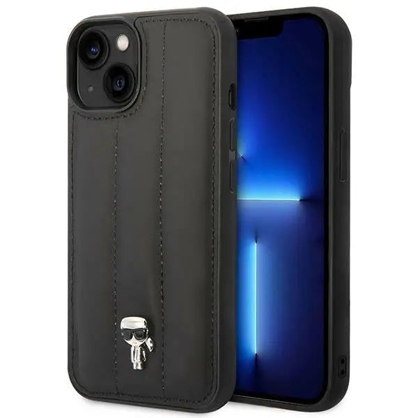 Karl Lagerfeld Puffy Ikonik Pin Case for iPhone 14 Plus - Black - Cell phone cases and covers<<<HurtelXML