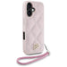 Karl Lagerfeld Quilted Initial Logo & Chain Strap iPhone 16 Case - Pink - Cell phone cases and covers<<<HurtelXML