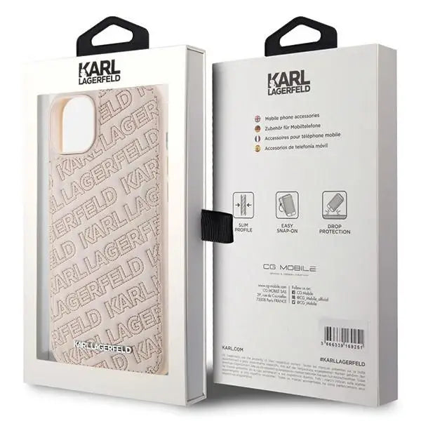 Karl Lagerfeld Quilted K Pattern case for iPhone 15 - pink - Cell phone cases and covers<<<HurtelXML