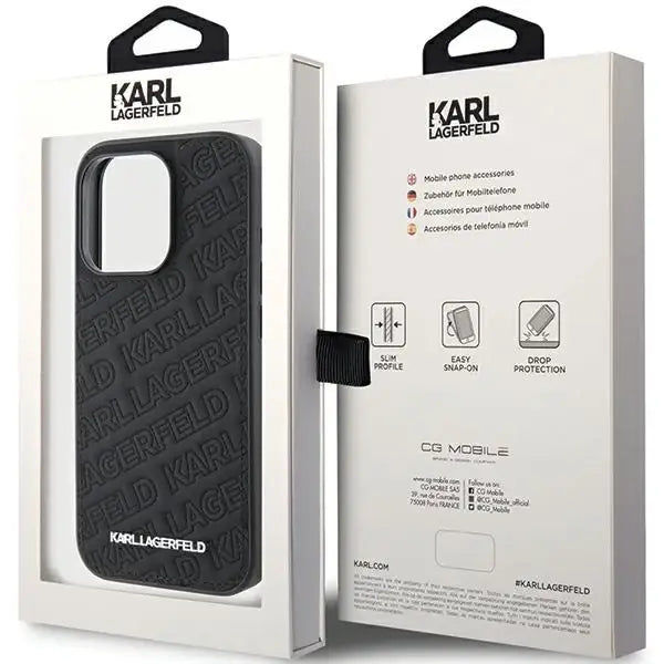 Karl Lagerfeld Quilted K Pattern case for iPhone 15 Pro Max - black - Cell phone cases and covers<<<HurtelXML