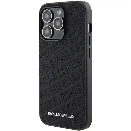 Karl Lagerfeld Quilted K Pattern iPhone 15 Pro Case - Black - Cell phone cases and covers<<<HurtelXML