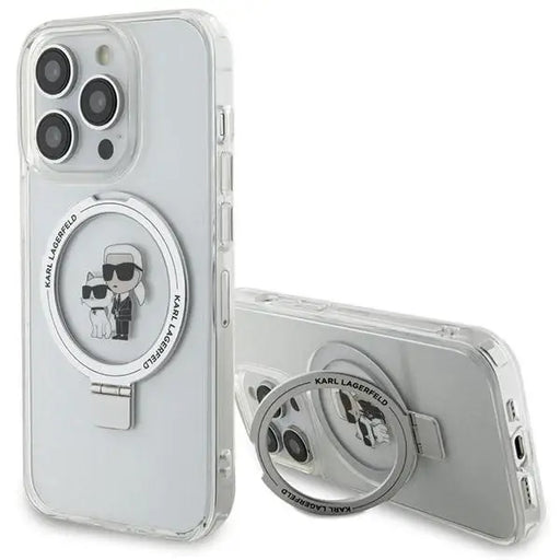 Karl Lagerfeld Ring Stand Karl&Choupette MagSafe case for iPhone 14 Pro Max - white - Cell phone cases