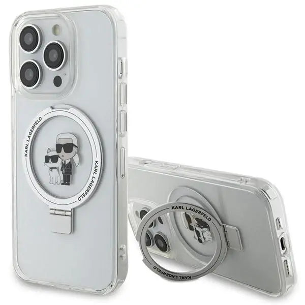 Karl Lagerfeld Ring Stand Karl&Choupette MagSafe case for iPhone 14 Pro Max - white - Cell phone cases