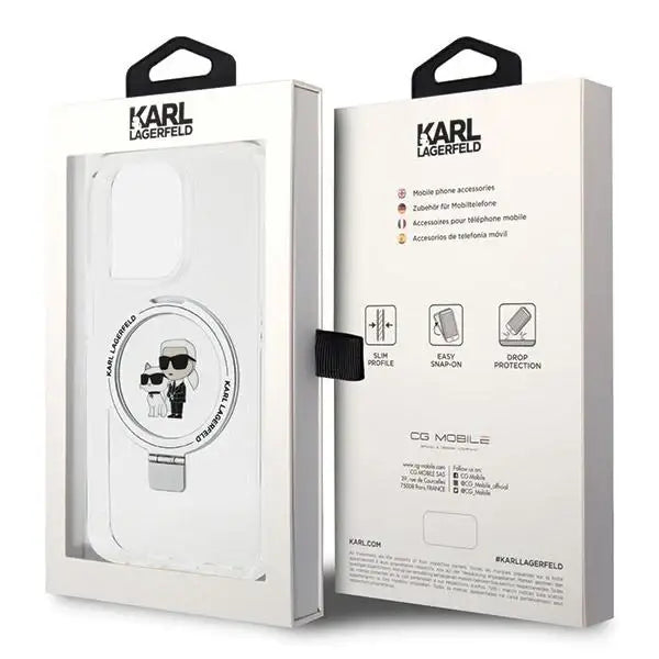 Karl Lagerfeld Ring Stand Karl&Choupette MagSafe case for iPhone 14 Pro Max - white - Cell phone cases