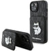 Karl Lagerfeld Saffiano Cardslots and Stand Monogram Choupette case for iPhone 15 - black - Cell phone cases
