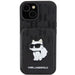 Karl Lagerfeld Saffiano Cardslots and Stand Monogram Choupette case for iPhone 15 - black - Cell phone cases